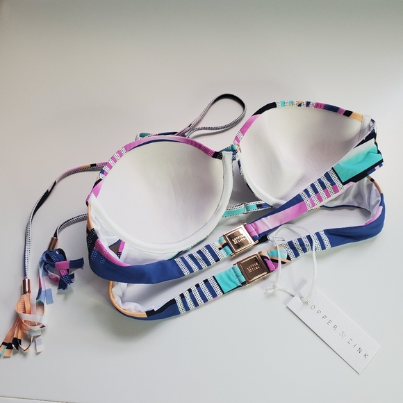 Kopper & Zinc Swimsuit Bikini Top in Block Party Large - Picture 2 of 8